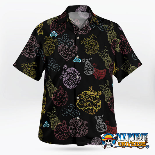 Devil Fruits Sketch Color Button Up Hawaiian Shirt For Sale | One Piece Universe Store