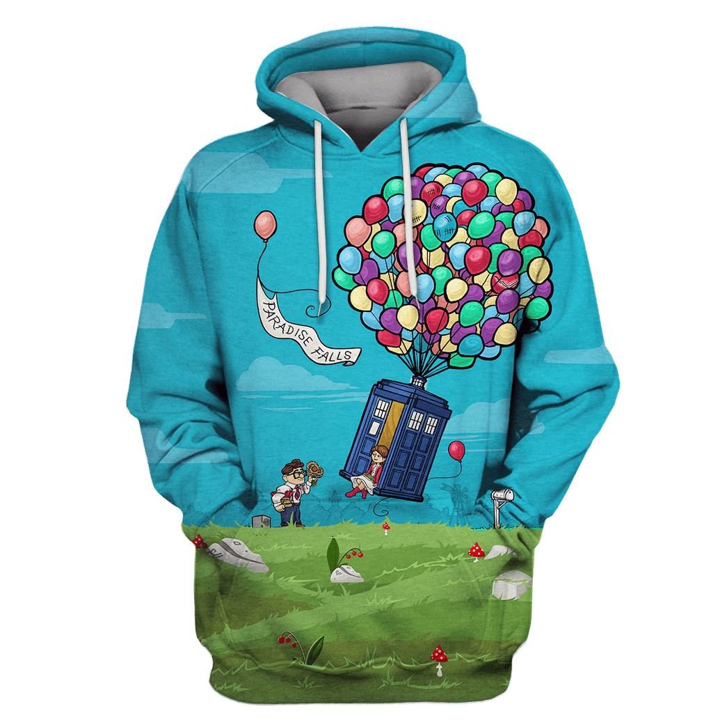 Doctor Who Hoodie Doctor Who Tardis Paradise Falls Hoodie Colorful Unisex