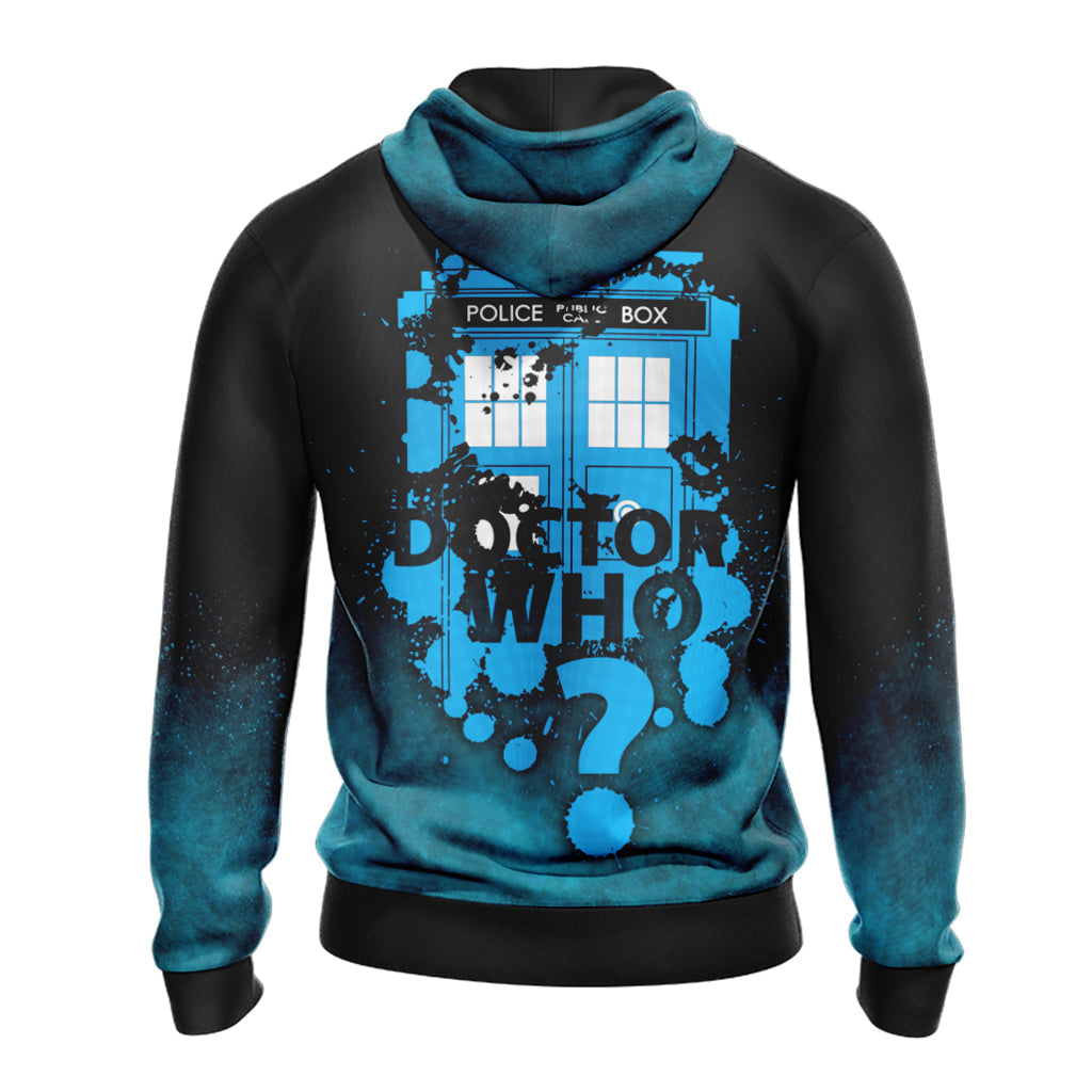 Doctor Who Hoodie Doctor Who Lord Of Time Hoodie Black Blue Unisex