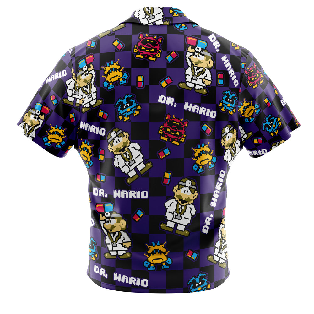 Dr. Mario Super Mario Bros Button Up Hawaiian Shirt
