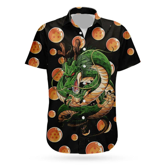 Dragon Ball Hawaii Shirt Shenron Dragon Dragon Ball Pattern Hawaiian Shirt Black Unisex