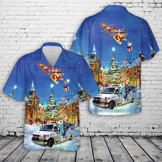 Edmonton, Alberta, Canada, Alberta Health Services EMS  Christmas Hawaiian Shirt