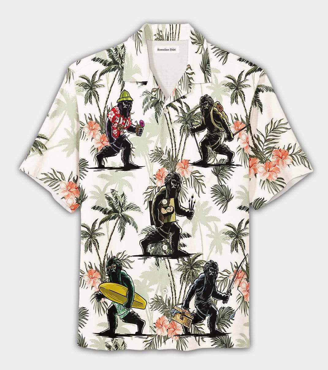 Friday89 Bigfoot Aloha Shirt Bigfoot On Vacation Hawaiian Shirt