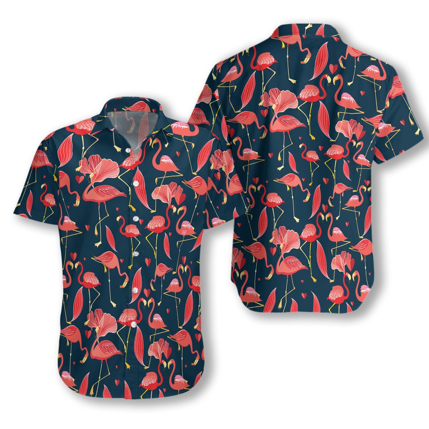 Gifury Flamingo Love Hawaii Shirt Love Heart Flamingo Hawaiian Shirt Flamingo Aloha Shirt 2024