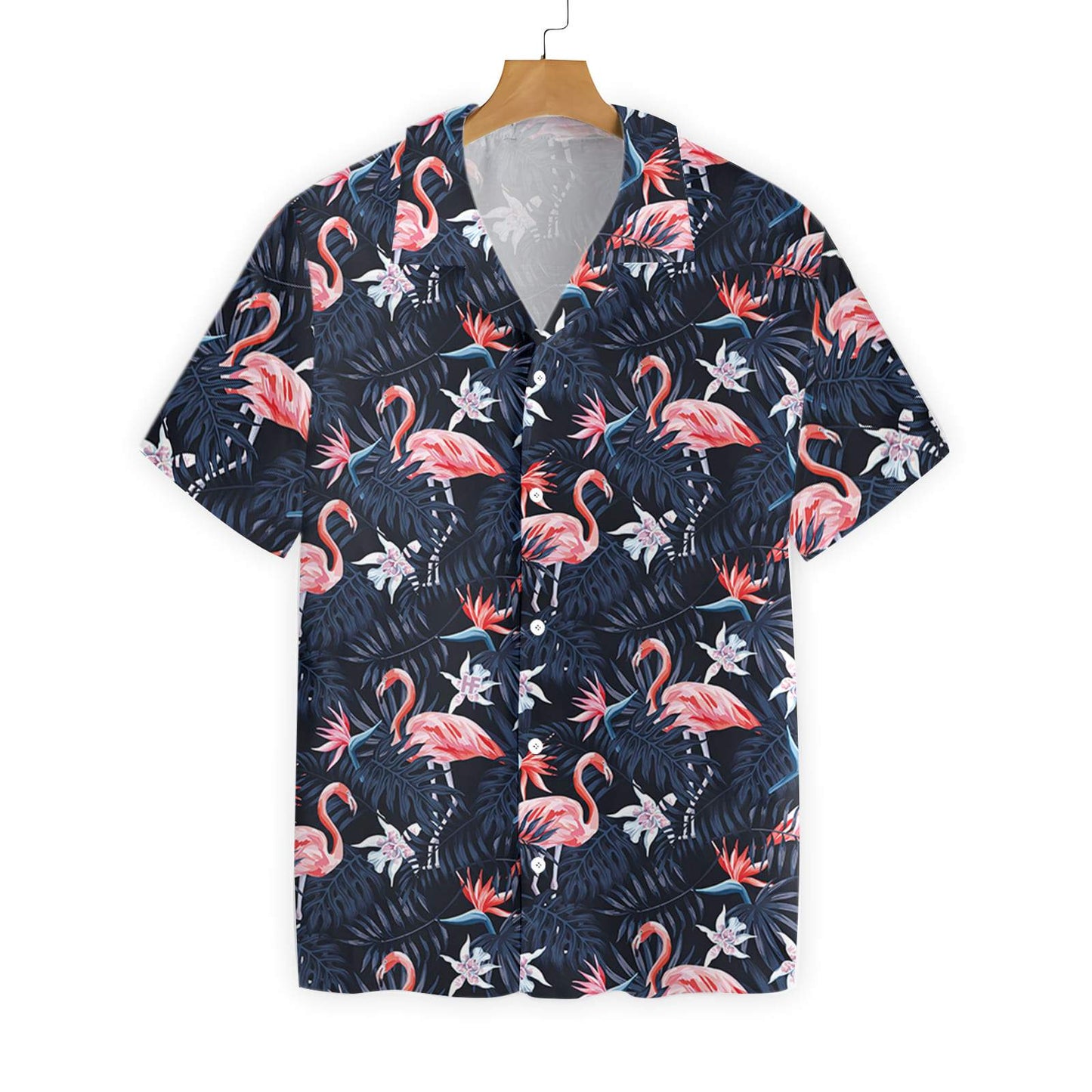 Gifury Flamingo Hawaii Shirt Black Tropical Forest Flamingo Hawaii Shirt Flamingo Aloha Shirt 2022