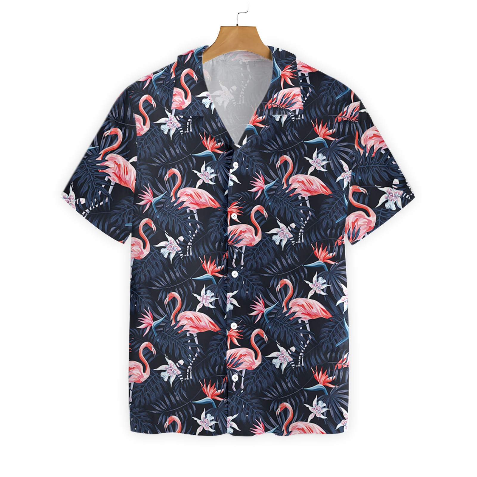 Gifury Flamingo Hawaii Shirt Black Tropical Forest Flamingo Hawaii Shirt Flamingo Aloha Shirt 2022