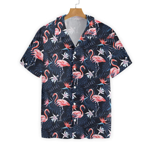 Gifury Flamingo Hawaii Shirt Black Tropical Forest Flamingo Hawaii Shirt Flamingo Aloha Shirt 2022