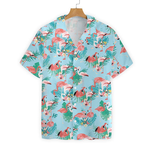 Gifury Flamingo Hawaii Shirt White Pink Flamingo Hawiian Shirt Flamingo Aloha Shirt 2022