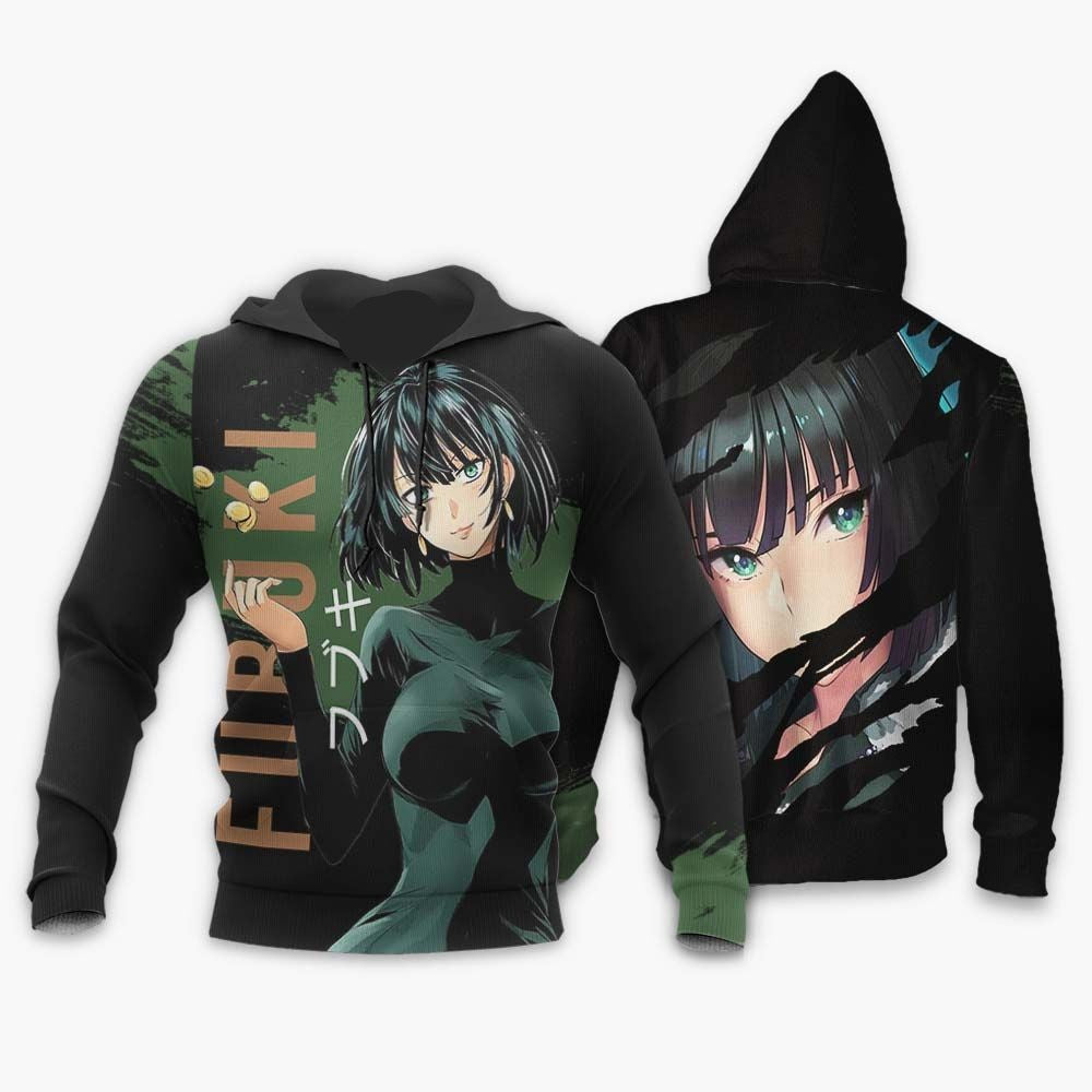 One Punch Man Hoodie Fubuki S Rank Hero Hoodie Black Green Unisex