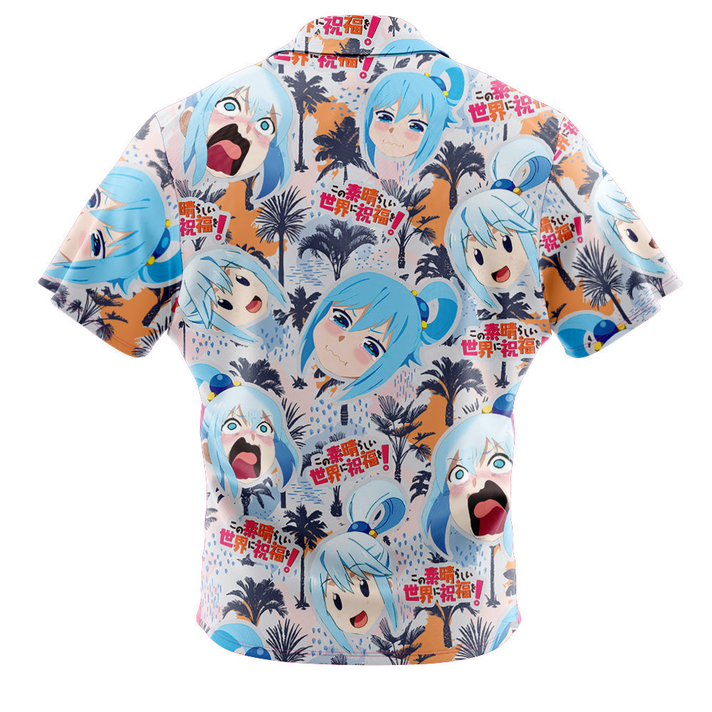 Funny Face Aqua Konosuba Button Up Hawaiian Shirt
