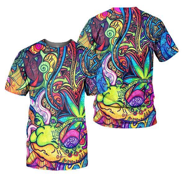 Hippie Hoodie Doodle Hippie Style Art Multicolor T-shirt Hoodie Colorful Full Print