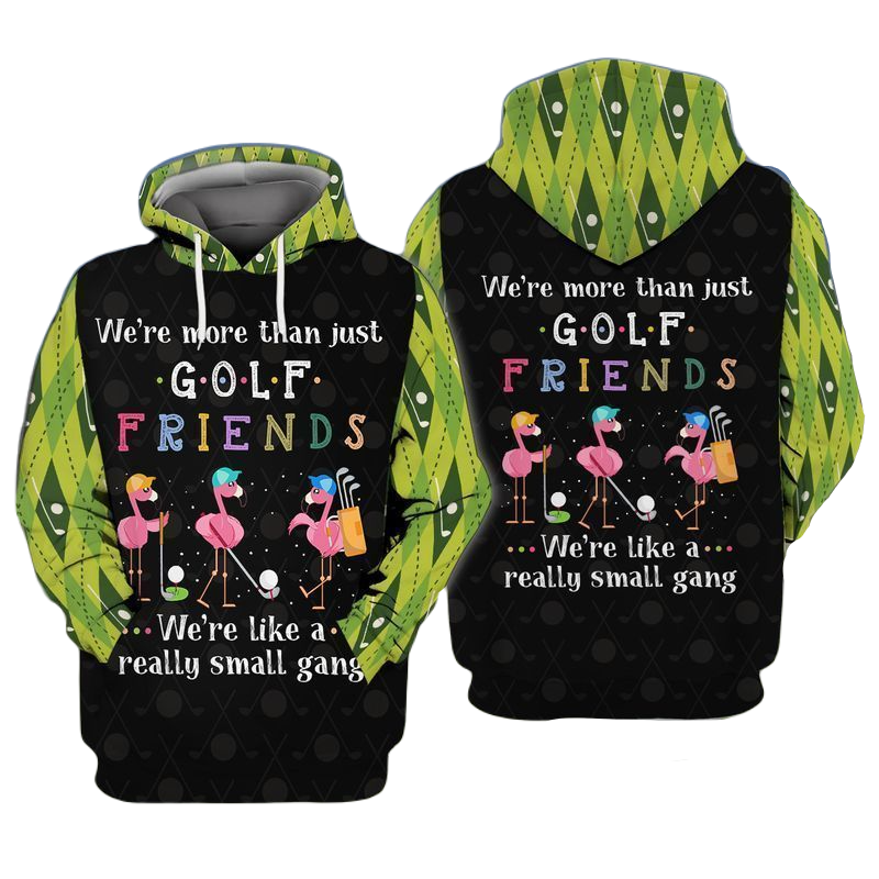 Golf Hoodie We Are More Than Just Golf Friends Hoodie Black Green Unisex