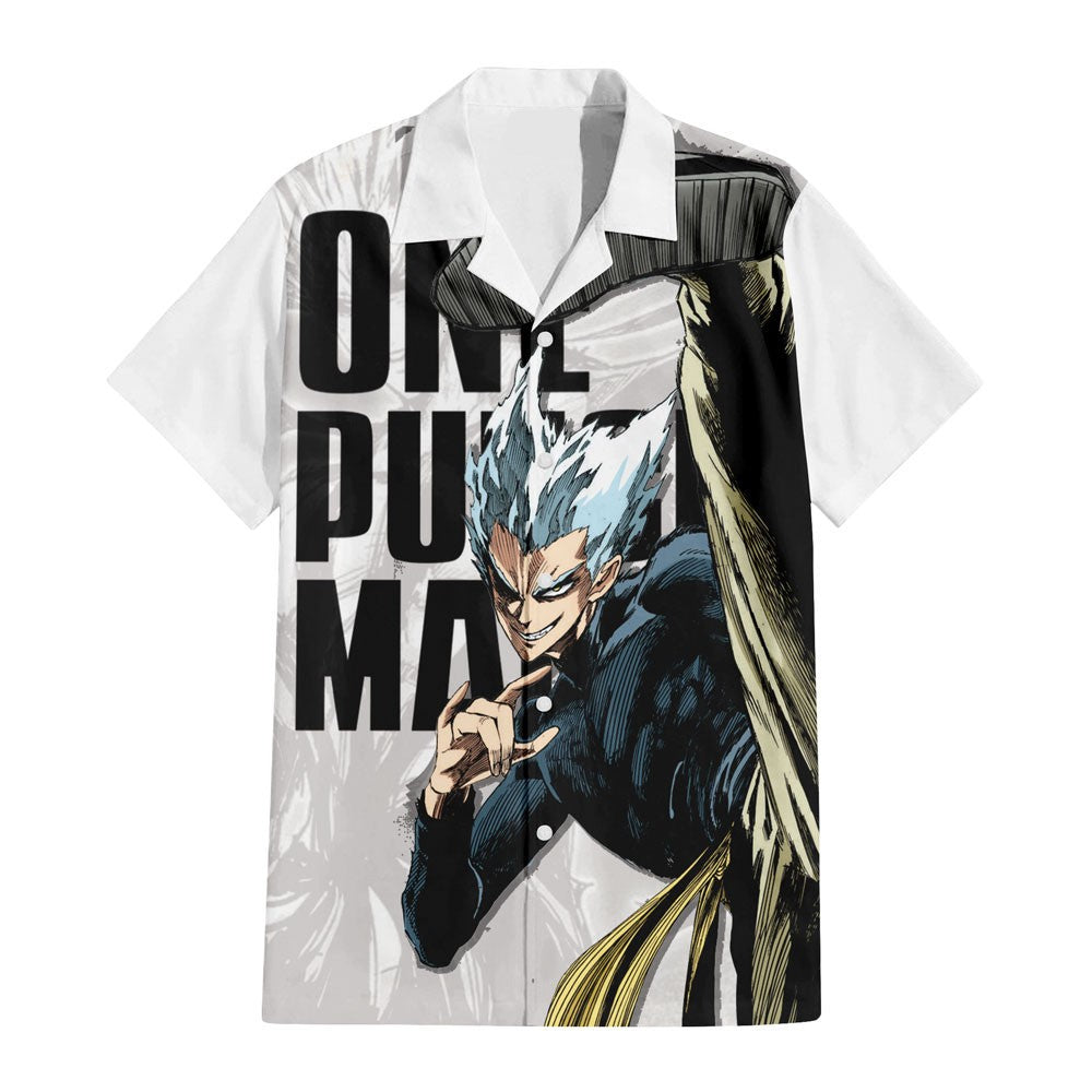 NoClaws One Punch Man Hawaii Shirt Gerou Villain Character Aloha Shirt Gray White Unisex