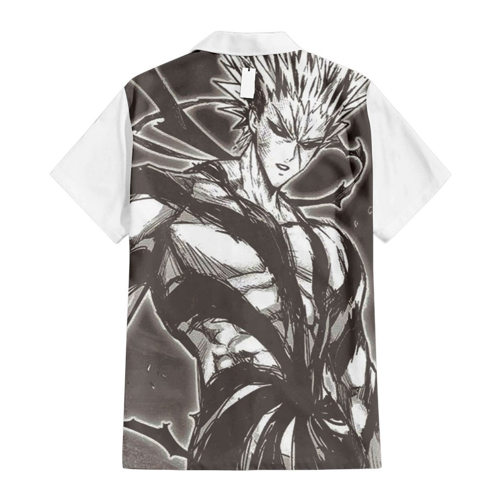 NoClaws One Punch Man Hawaii Shirt Gerou Villain Character Aloha Shirt Gray White Unisex