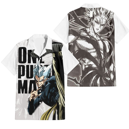 NoClaws One Punch Man Hawaii Shirt Gerou Villain Character Aloha Shirt Gray White Unisex