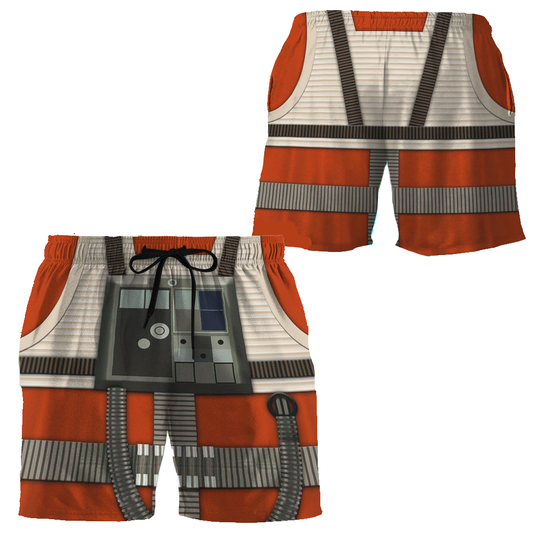 Starwars Shorts Starwars Rebel Pilot Costume Beach Shorts Orange