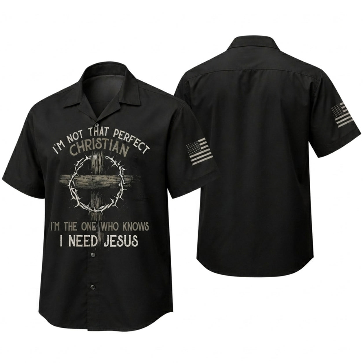 Im Not That Perfect Christian Hawaiian Shirt I Need Jesus Faith Gift