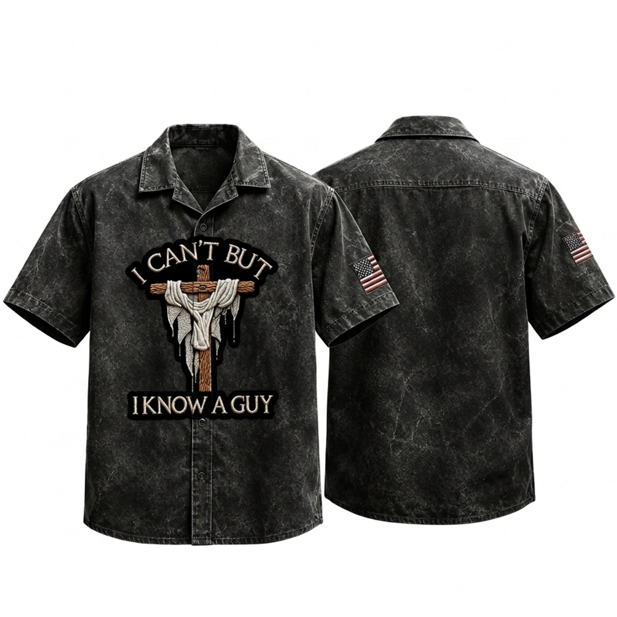 I Cant But I Know A Guy Hawaiian Shirt Christian Cross USA Gift