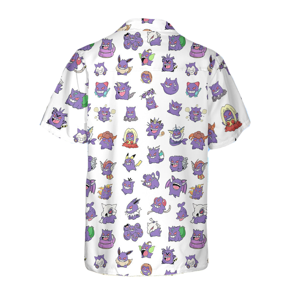 NoClaws Pokemon Hawaii Shirt Gengar Cosplays Other Pokemon Aloha Shirt White Unisex