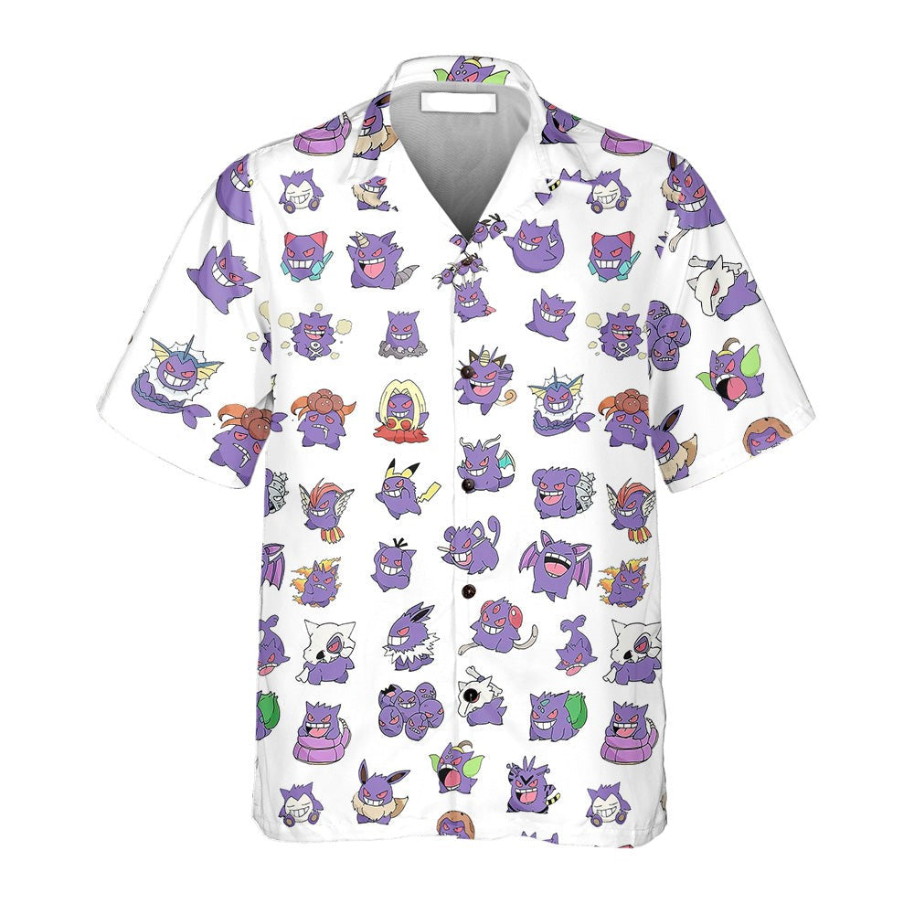 NoClaws Pokemon Hawaii Shirt Gengar Cosplays Other Pokemon Aloha Shirt White Unisex
