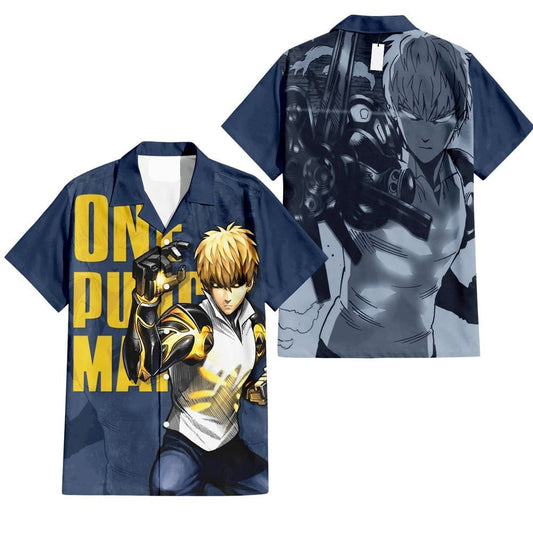 NoClaws One Punch Man Hawaii Shirt Genos S Glass Hero Aloha Shirt Gray Unisex