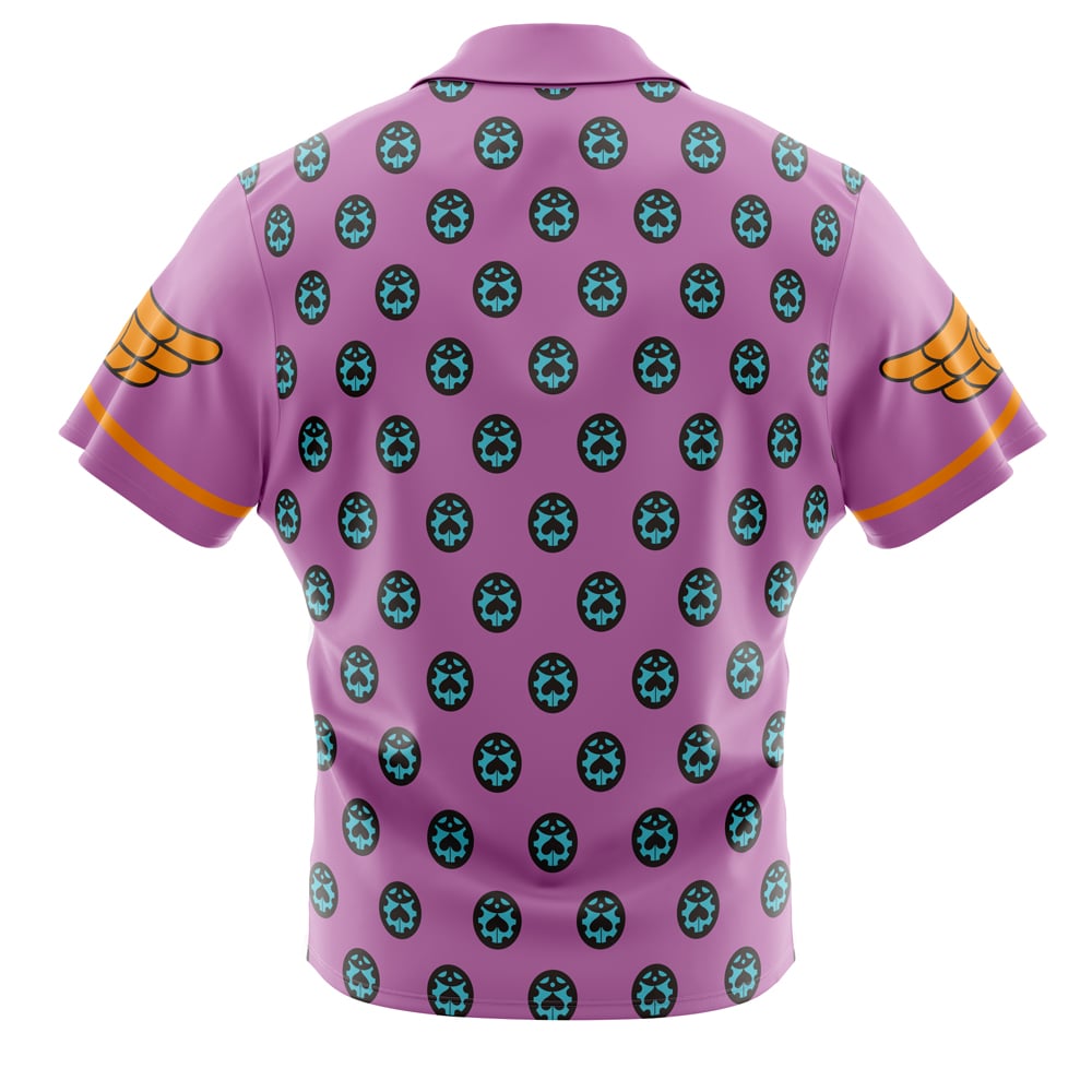 Giorno Giovanna Anime Jojo’s Bizarre Adventure Button Up Hawaiian Shirt