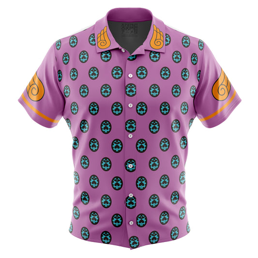 Giorno Giovanna Anime Jojo’s Bizarre Adventure Button Up Hawaiian Shirt