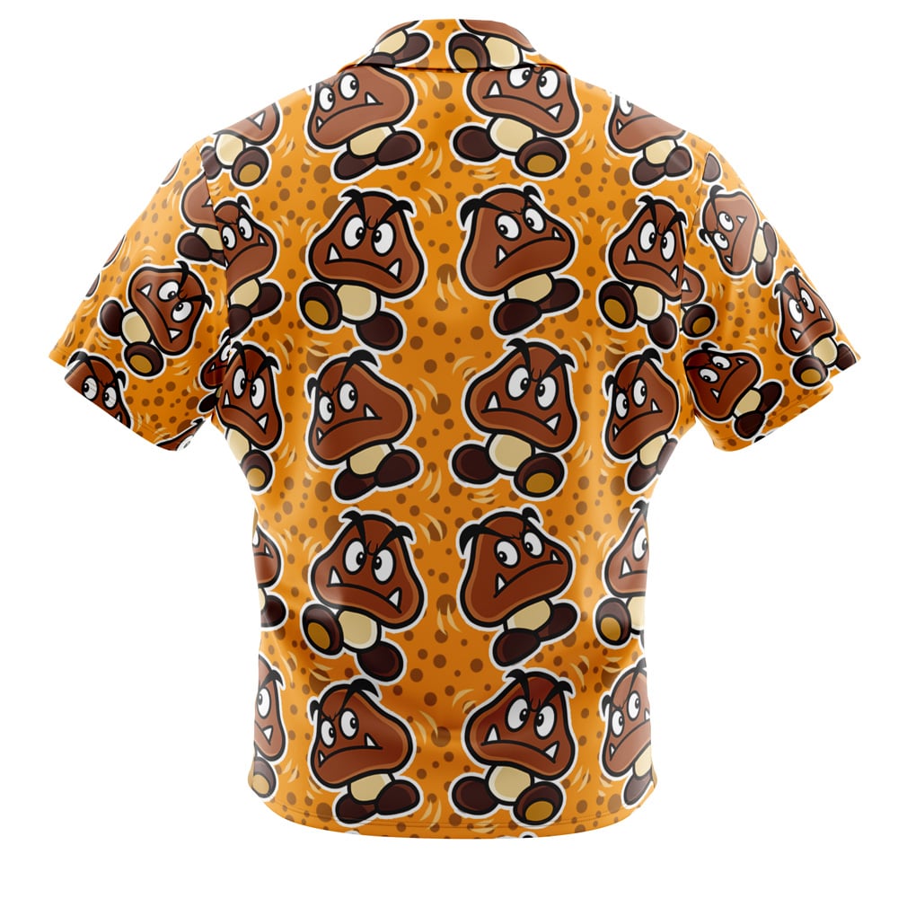 Goomba Super Mario Bros Button Up Hawaiian Shirt