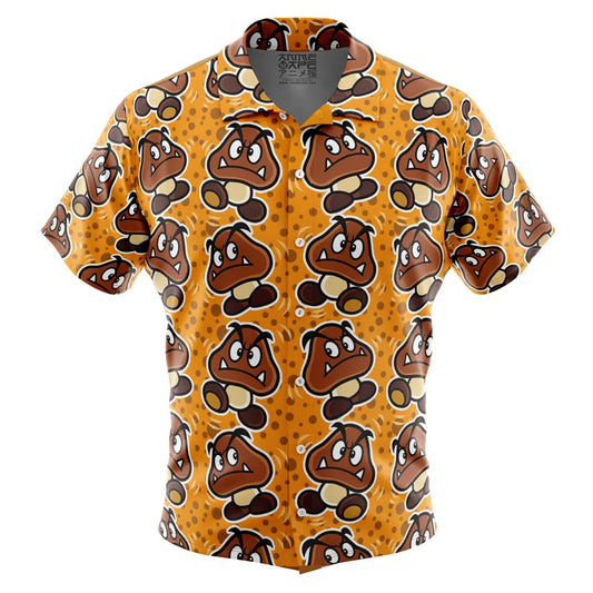 Goomba Super Mario Bros Button Up Hawaiian Shirt