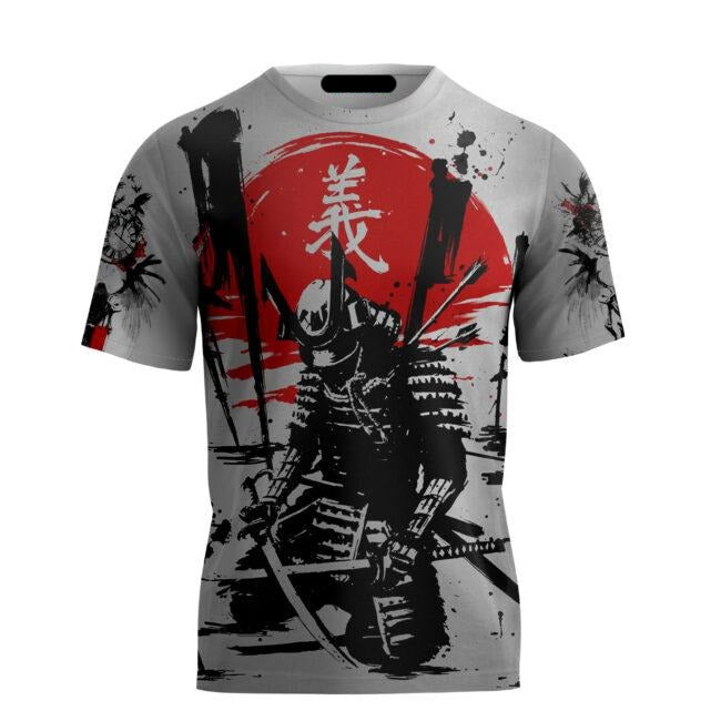 Gifury Japan T-shirt Kneeling Samurai Black White Japanese Style T-shirt Japan Hoodie Apparel 2024