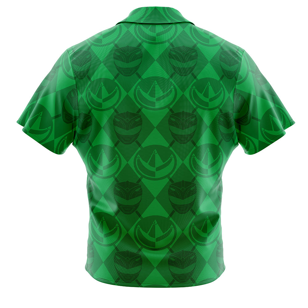 Green Ranger Pattern Power Rangers Button Up Hawaiian Shirt