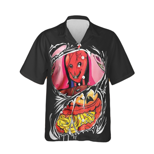 NoClaws Halloween Hawaii Shirt Halloween Scary Monster Inside Hawaiian Shirt Black Unisex