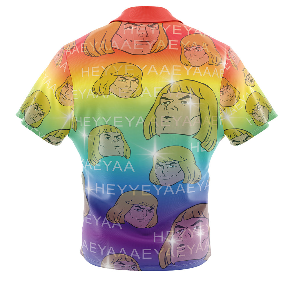 HEYYEYAA He-Man Masters of the Universe Button Up Hawaiian Shirt