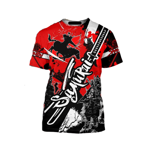 Gifury Japan T-shirt Japanese Samurai Red Black T-shirt Japan Hoodie Apparel 2025