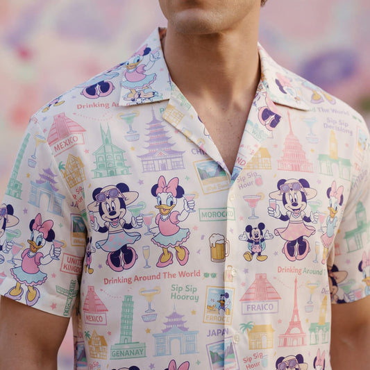 World Park Drinking Around The World Hawaiian Shirt - Girls Trip Pattern - HW069E3RG
