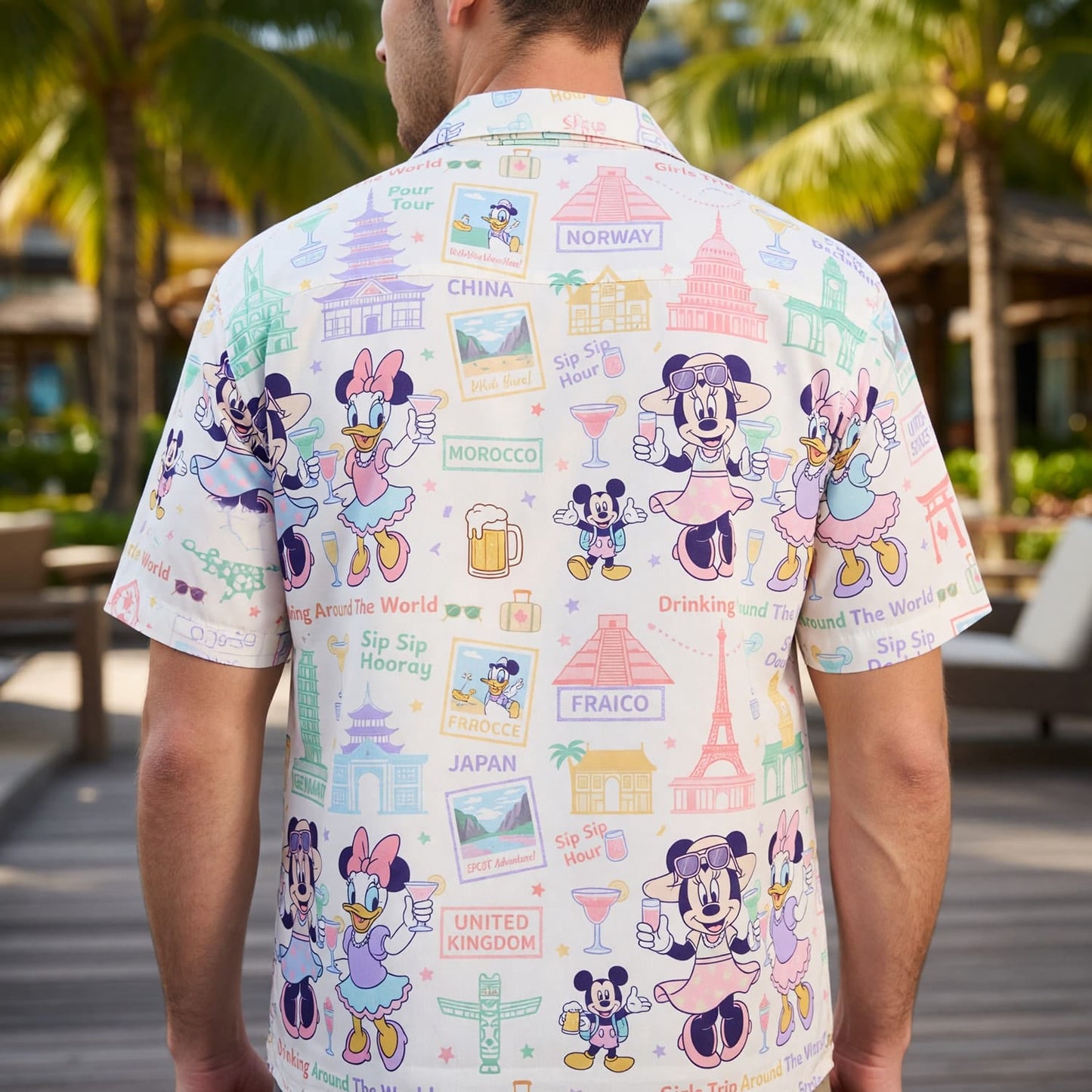 World Park Drinking Around The World Hawaiian Shirt - Girls Trip Pattern - HW069E3RG