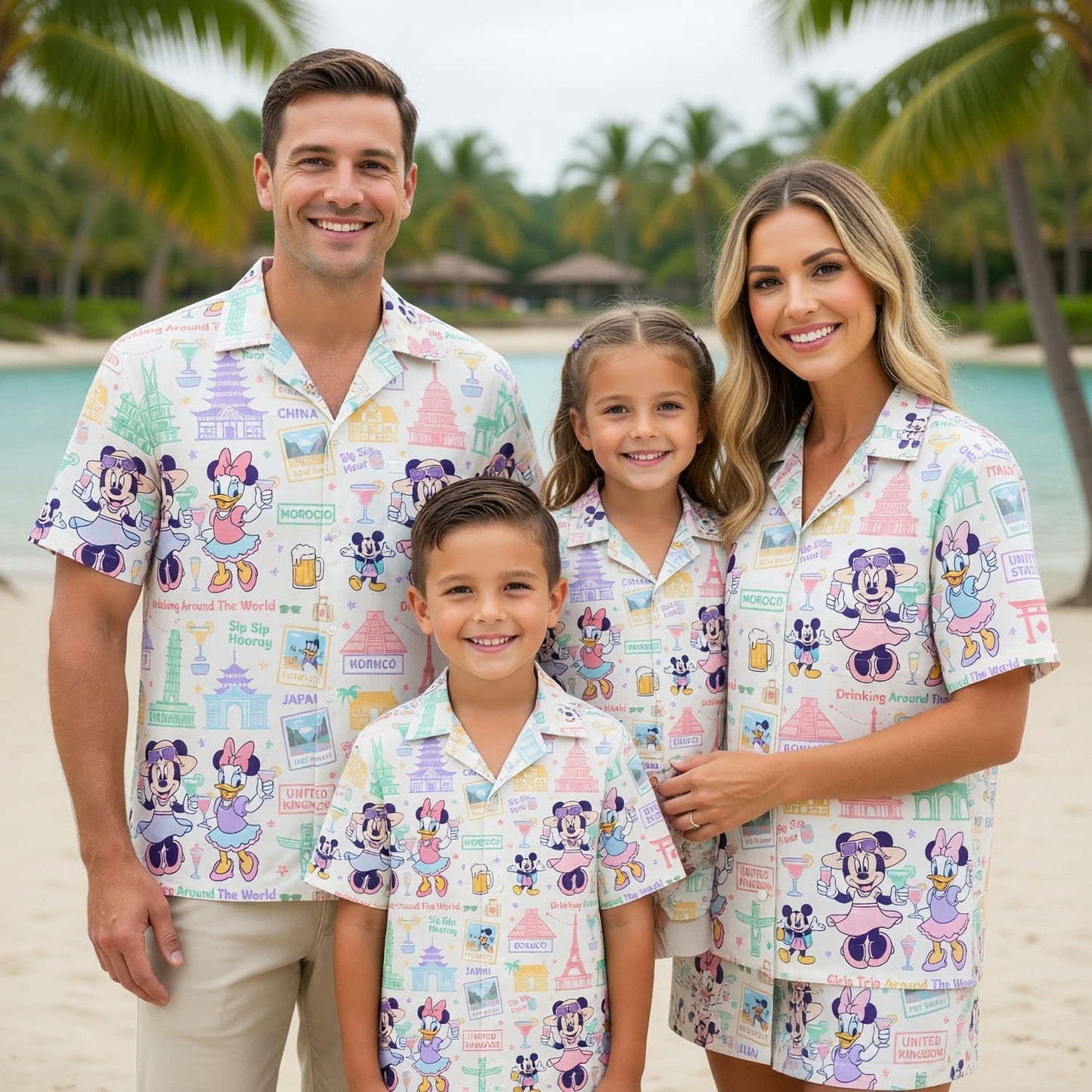 World Park Drinking Around The World Hawaiian Shirt - Girls Trip Pattern - HW069E3RG