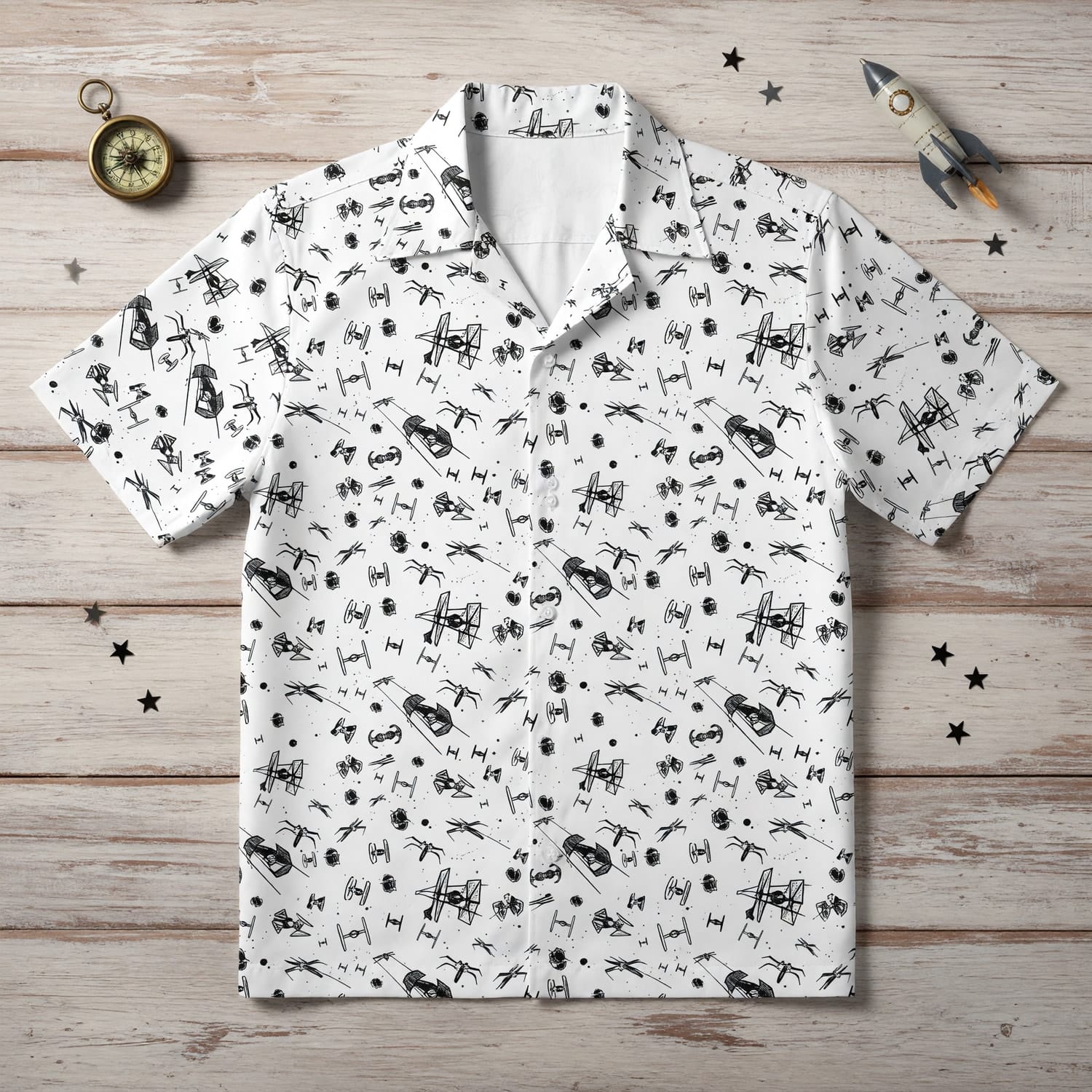 Galactic Spaceship Hawaiian Shirt - Galactic Fleet Pattern Apparel - HW06NBTJ3