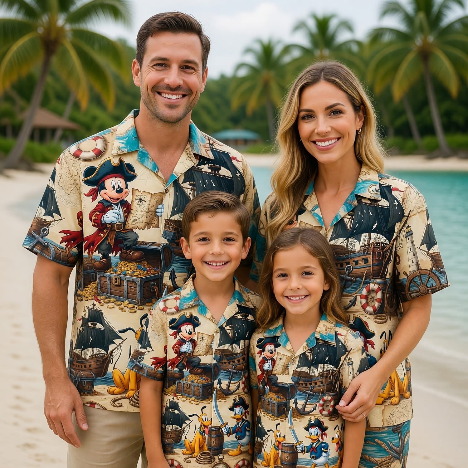 Pirate Mouse Duck Hawaiian Shirt - Adventure Beachwear - HW0K6NGWX