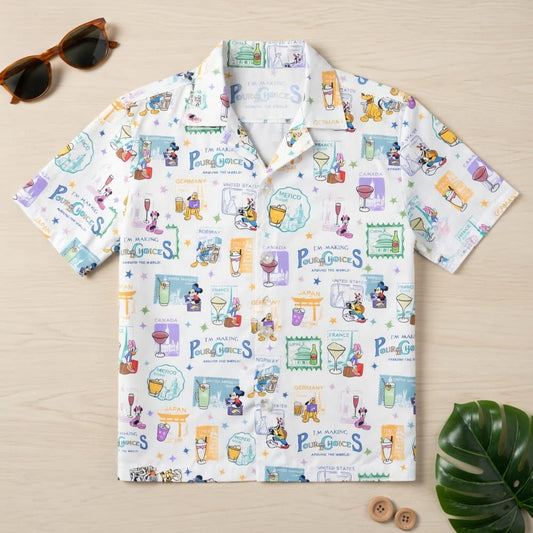 I'm Making Pour Choices Around The World Hawaiian Shirt World Park Mouse & Friends - HW0O5LUGT