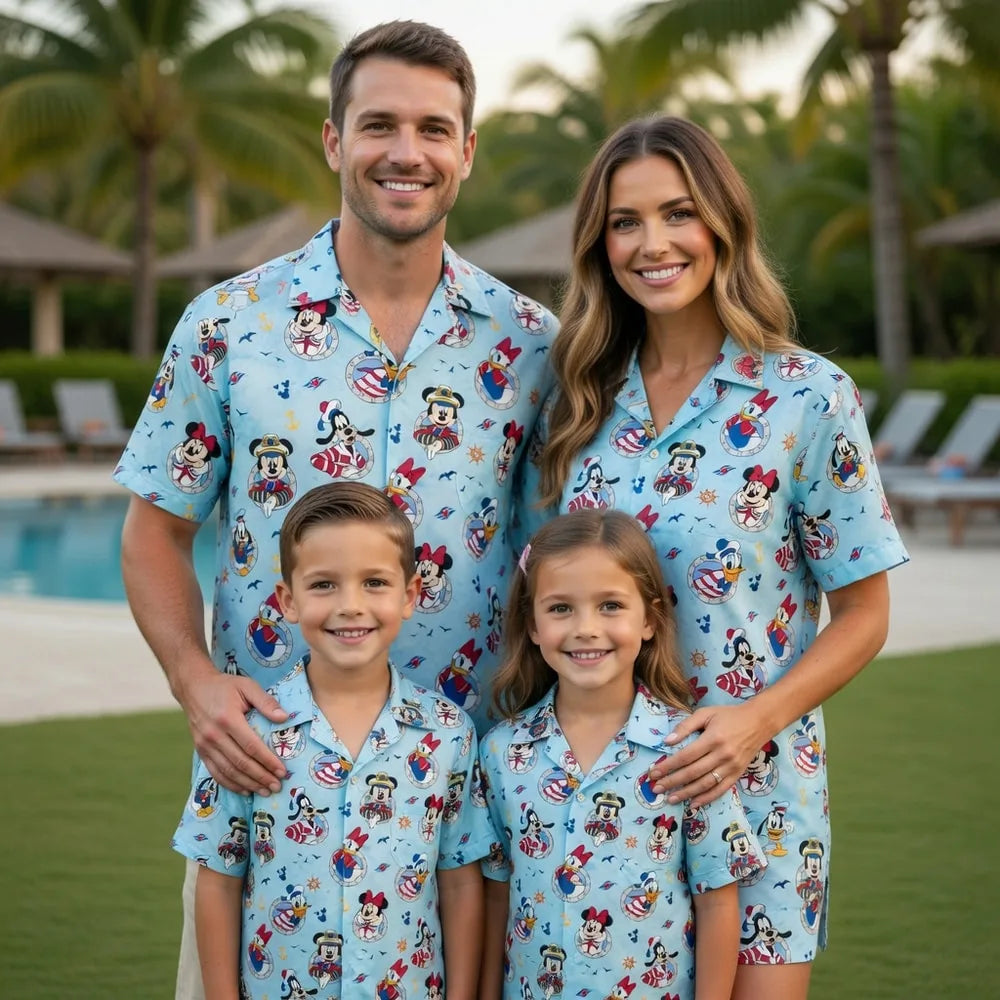 Cruise Vacation Mouse Duck Lady Duck Silly Dog Hawaiian Shirt - HW1I1UAY2