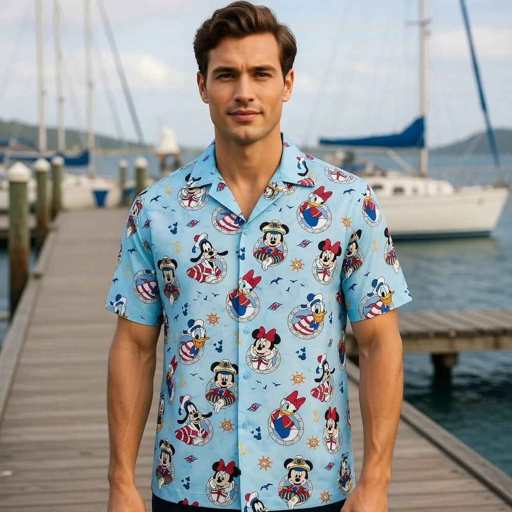Cruise Vacation Mouse Duck Lady Duck Silly Dog Hawaiian Shirt - HW1I1UAY2