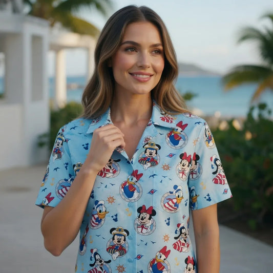 Cruise Vacation Mouse Duck Lady Duck Silly Dog Hawaiian Shirt - HW1I1UAY2