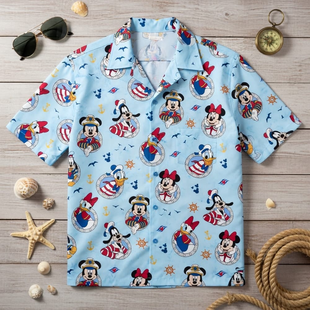 Cruise Vacation Mouse Duck Lady Duck Silly Dog Hawaiian Shirt - HW1I1UAY2