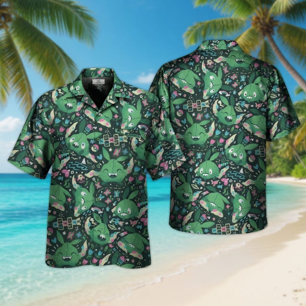 Seed Monster Premium Hawaiian Shirt - Grass Type Monster Aloha - HW3ENQ8001
