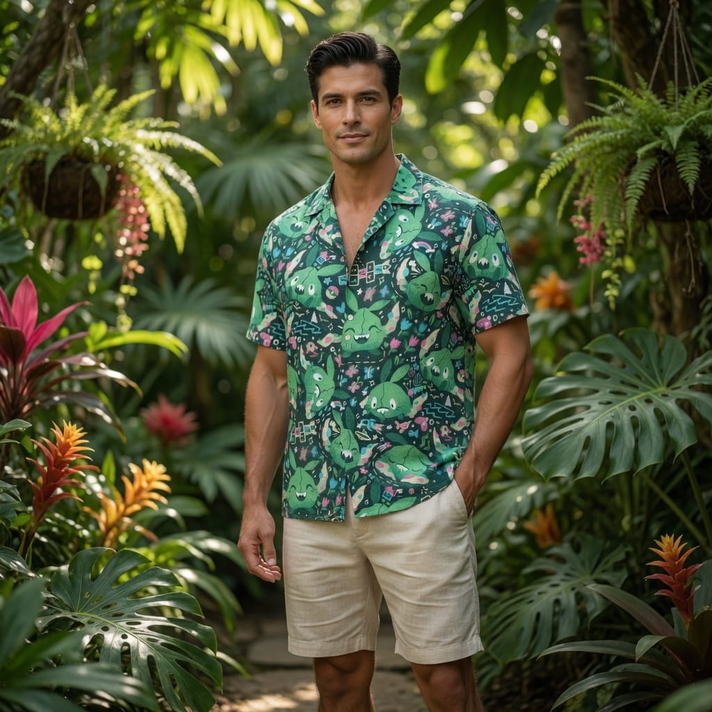 Seed Monster Premium Hawaiian Shirt - Grass Type Monster Aloha - HW3ENQ8001