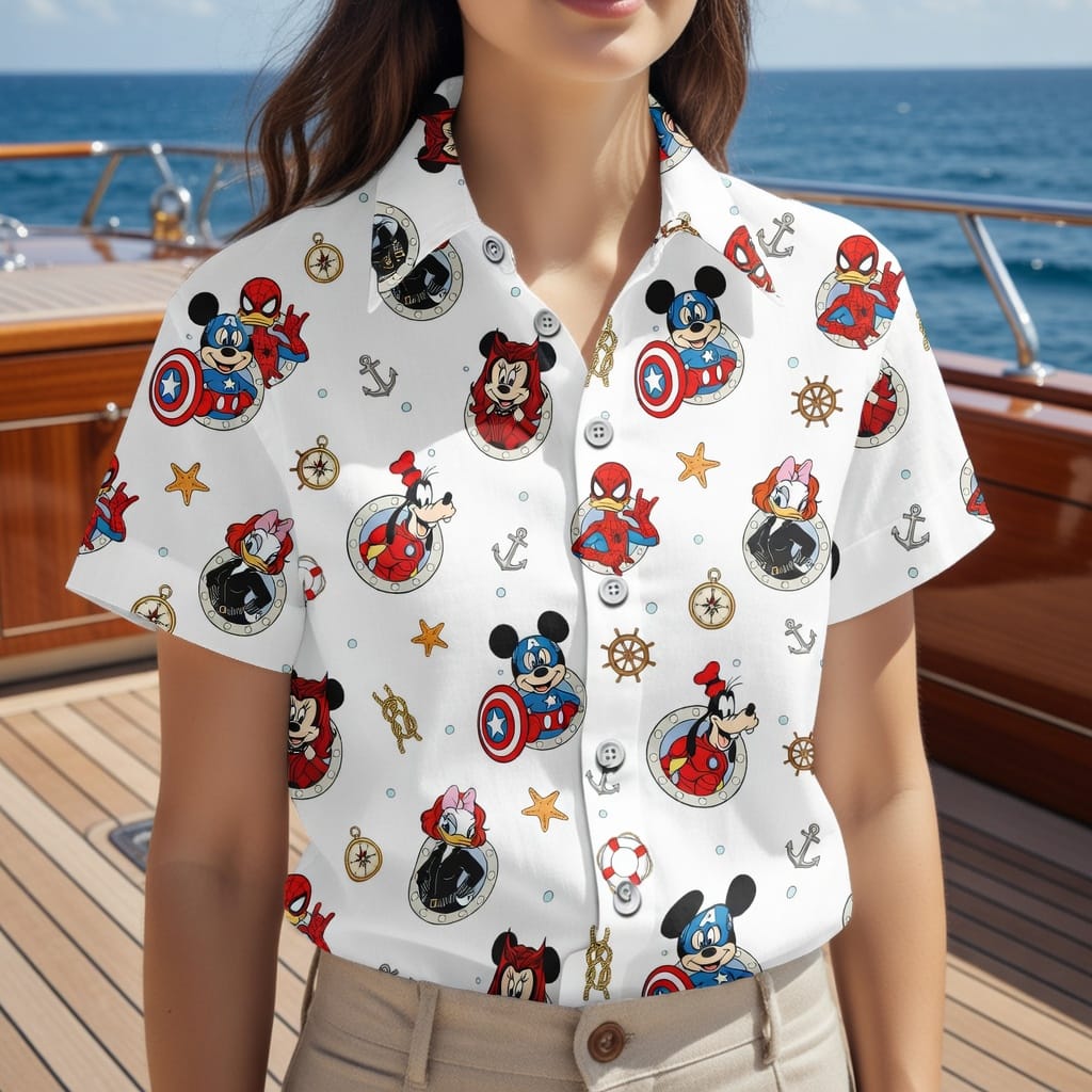 Nautical Heroes Premium Hawaiian Shirt - Mouse Shield Hero & Superhero Friends - HW3SKD9001