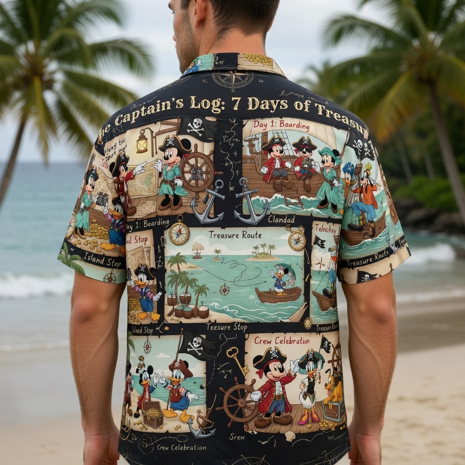 Pirate Mouse Hawaiian Shirt - Treasure Adventure Map - HW4XNJONE