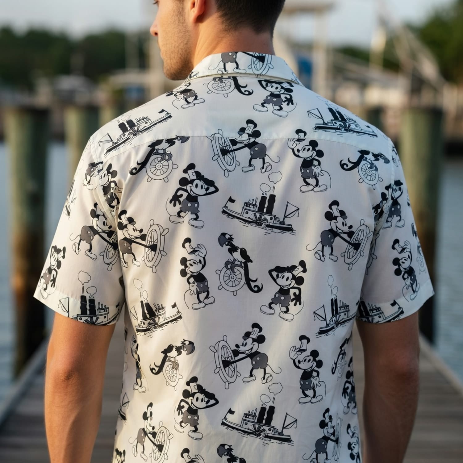 Vintage Steamboat Mouse Hawaiian Shirt - Vintage Sailor Print - HW6IBKYQQ