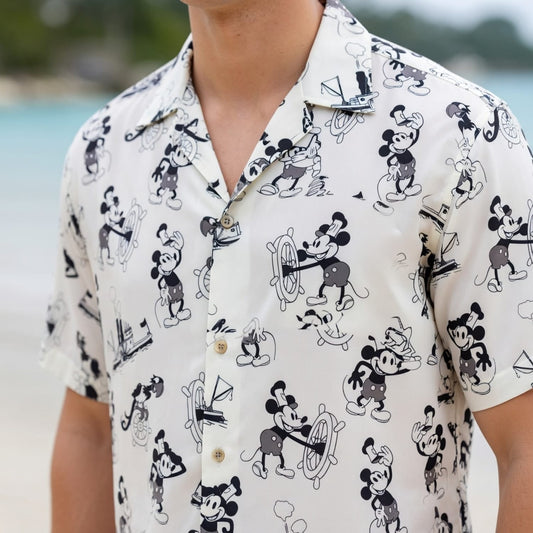 Vintage Steamboat Mouse Hawaiian Shirt - Vintage Sailor Print - HW6IBKYQQ